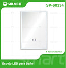 Espejo LED Rectangular 70x50cm Con Luz LED De 3 Tonos, Botón Táctil y Sistema Antiempañante Para Baño Moderno.