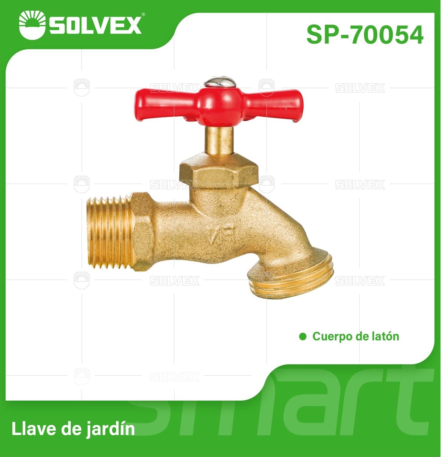 Llave De Agua Con Rosca Para Manguera 1/2" y 3/4" Cuerpo De Latón. Uso En Jardín Y Tomas De Agua.