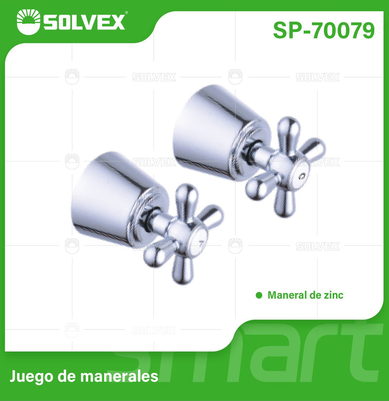 Manerales Para Ducha Y Regadera De Zinc Cromado. Estilo Cruz Clásico. (Par De Manijas)