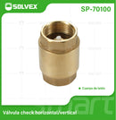 Válvula Check 1/2" De Latón Con Resorte Horizontal Y Vertical 200 PSI.
