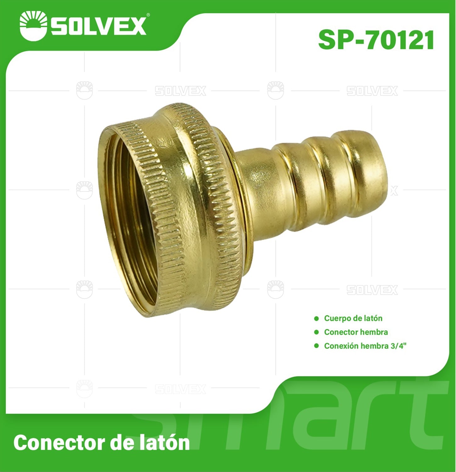 Conector Adaptador Hembra 3/4" De Latón Para Manguera De Agua