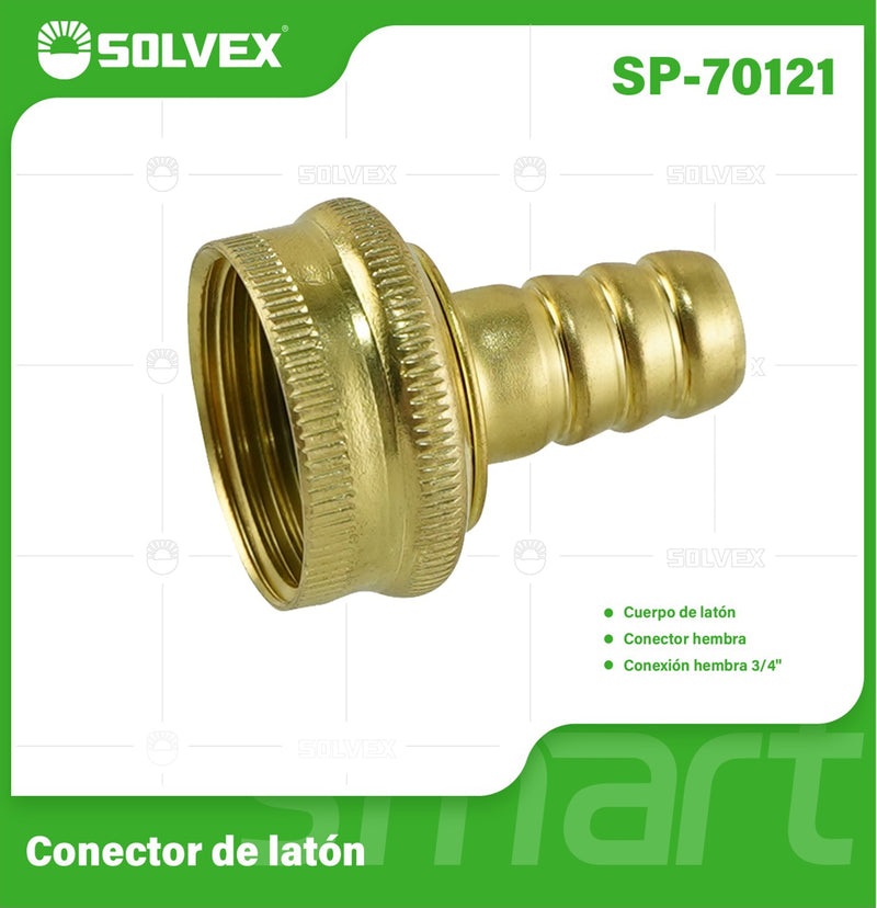 Conector Adaptador Hembra 3/4" De Latón Para Manguera De Agua