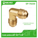 Codo Unión 90° 3/8" x 3/8" NPT De Latón. Conector Para Gas Y Plomería.