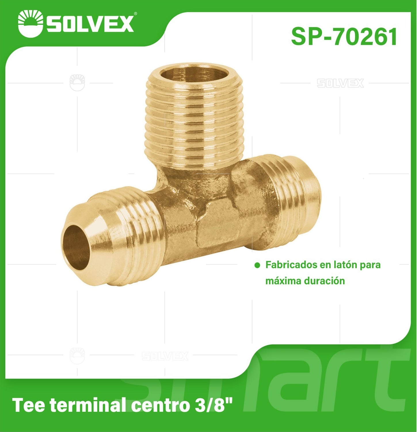 Conector Tipo T 3/8" Flare De Latón. Tee Terminal De 3 Vías Para Gas Y Plomería.