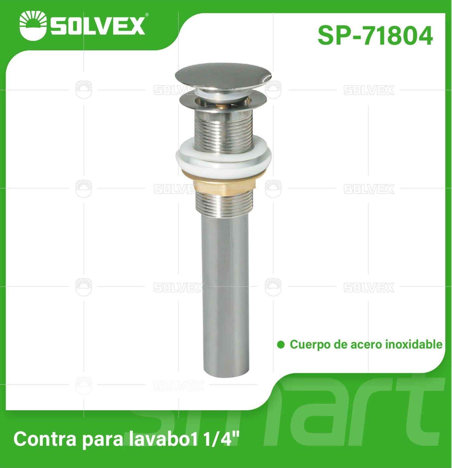 Desagüe Para Lavamanos 1 1/4" Con Tubo Acero Inoxidable. Drenaje para fregador.