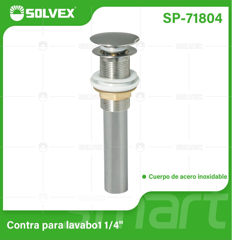 Desagüe Para Lavamanos 1 1/4" Con Tubo Acero Inoxidable. Drenaje para fregador.