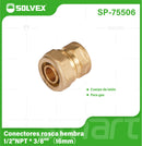 Conector De Compresión Roscado Hembra 1/2" NPT x 3/8" (16 mm) En Latón. Unión Para Agua y Gas.