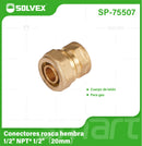 Conector De Compresión Roscado Hembra 1/2" NPT x 1/2" (20 mm) En Latón. Unión Para Agua y Gas.