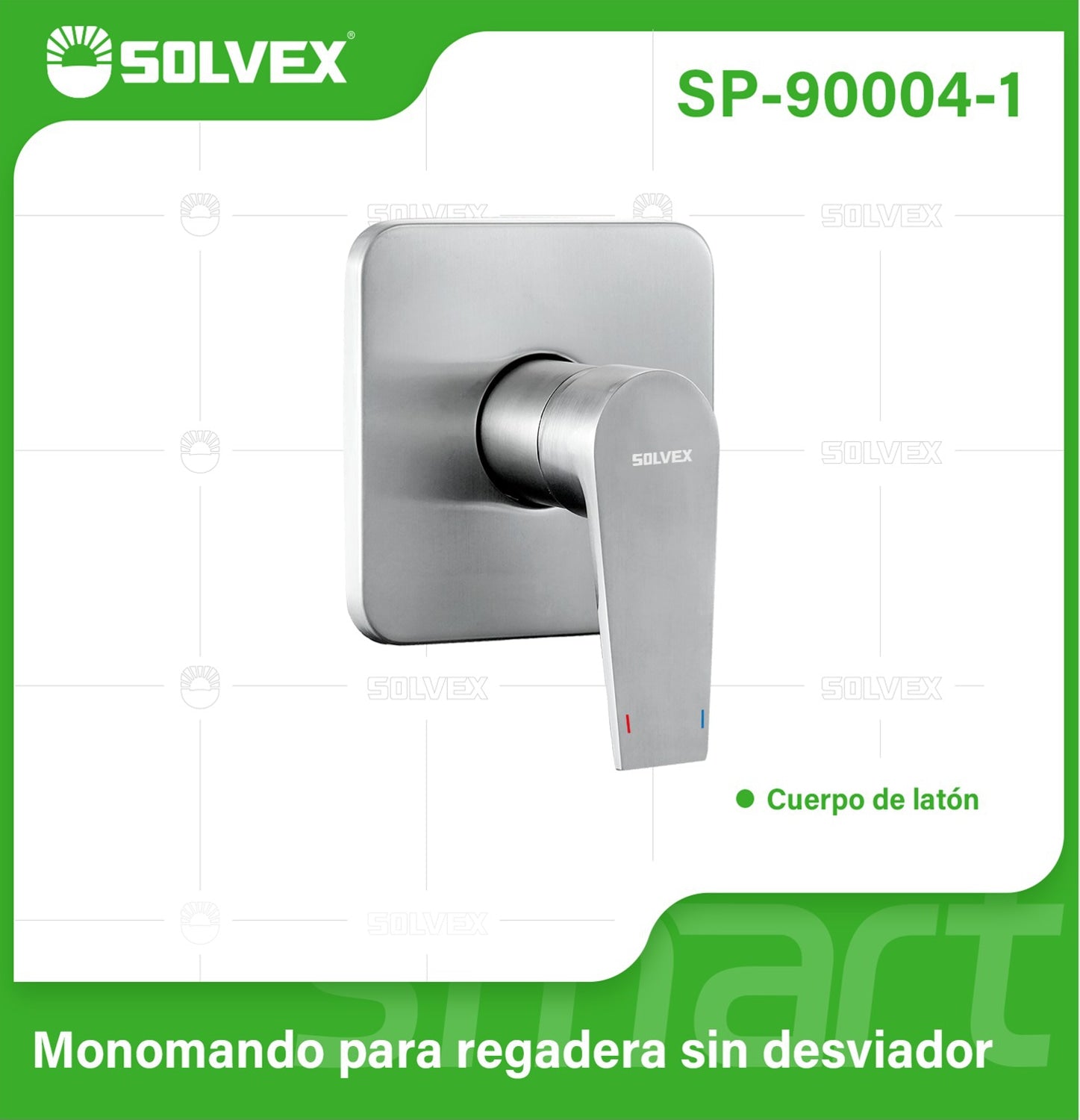 Llave De Palanca Maneral Para Ducha. Mezcladora Monomando Cuadrada Para Empotrar En Regadera. Acabado satinado.