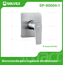 Llave De Palanca Maneral Para Ducha. Mezcladora Monomando Cuadrada Para Empotrar En Regadera. Acabado satinado.