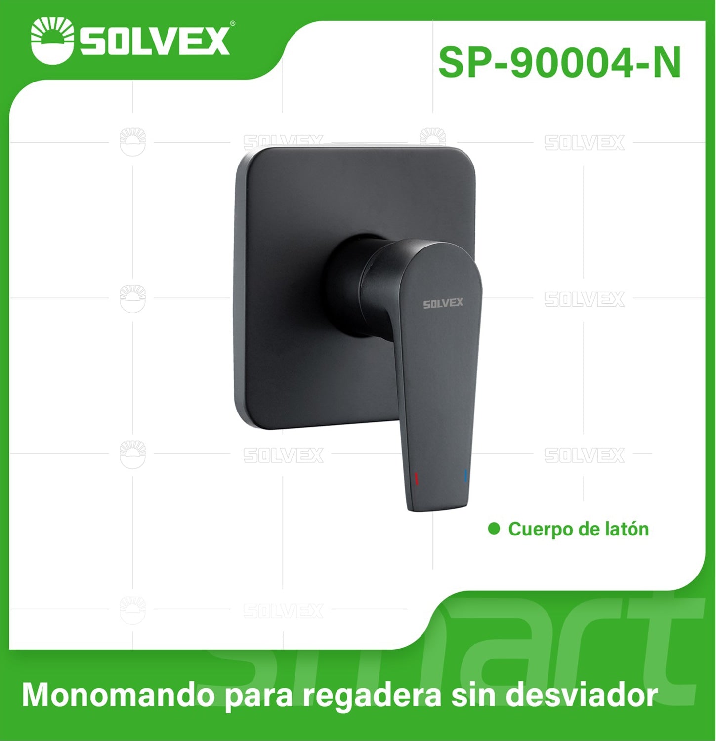 Llave De Palanca Maneral Para Ducha. Mezcladora Monomando Cuadrada Para Empotrar En Regadera. Color negro.