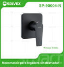 Llave De Palanca Maneral Para Ducha. Mezcladora Monomando Cuadrada Para Empotrar En Regadera. Color negro.