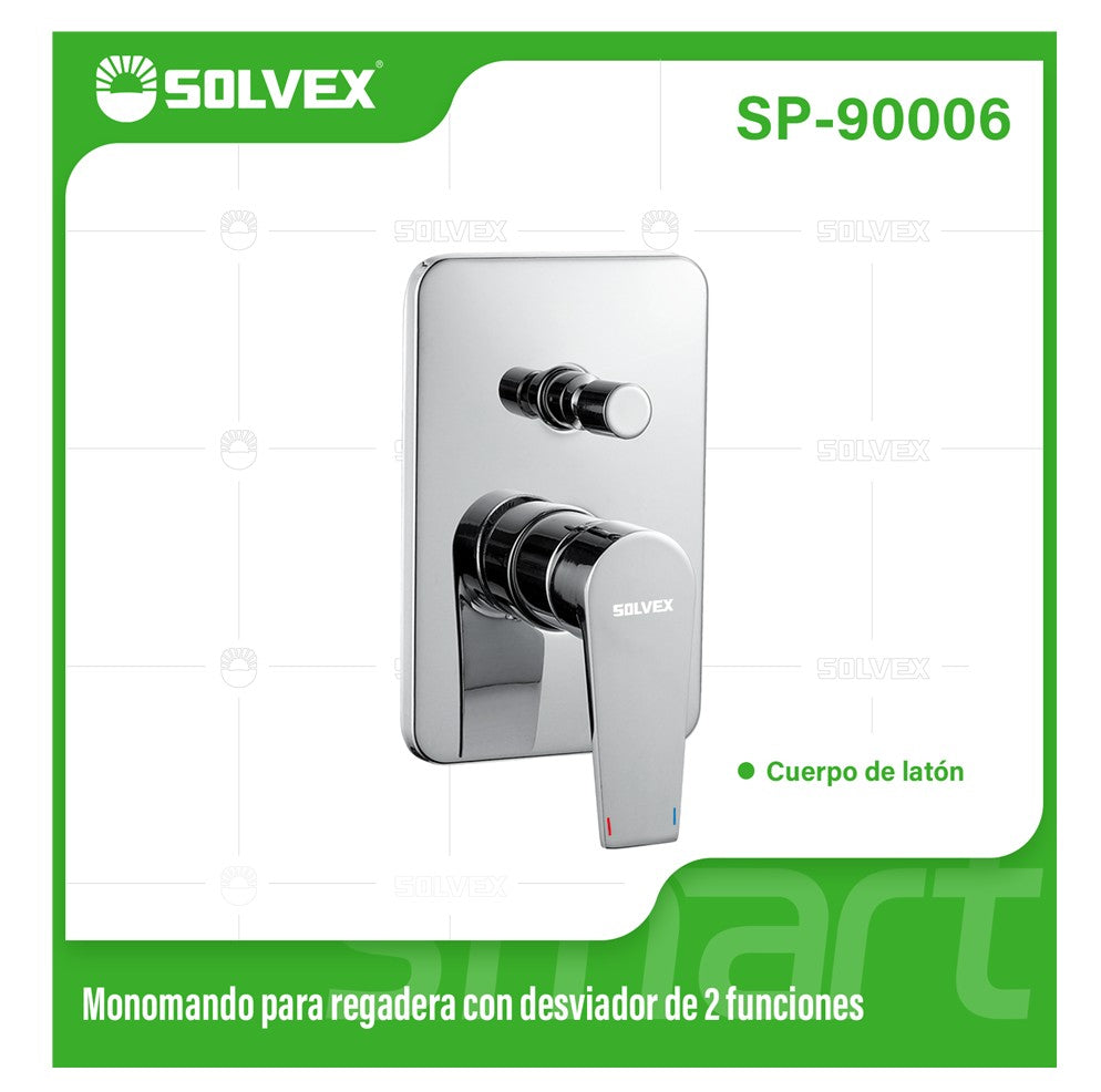 Ducha Empotrable con Mezcladora Monomando Cuadrada y Regadera de 8” Tipo Lluvia. Diseño Moderno en color negro.