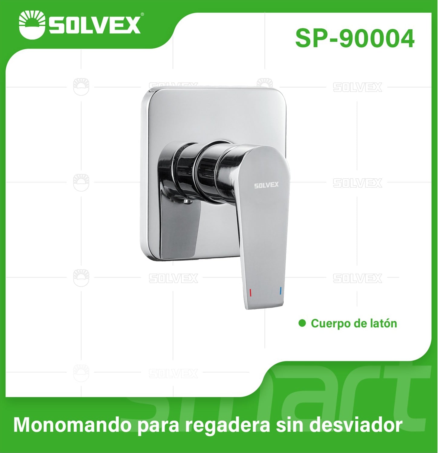 Llave De Palanca Maneral Para Ducha. Mezcladora Monomando Cuadrada Para Empotrar En Regadera. Color Cromado.