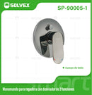 Llave De Palanca Maneral Para Ducha. Mezcladora Monomando Con Desviador Para Empotrar En Regadera. Acabado satinado.