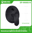 Llave De Palanca Maneral Para Ducha. Mezcladora Monomando Con Desviador Para Empotrar En Regadera. Color negro.