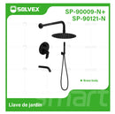 Ducha Para Empotrar. Juego De Mezcladora Monomando Con Desviador, Regadera Redonda De 8” Y Ducha Teléfono. Color negro.