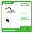 Ducha Empotrable con Mezcladora Monomando Ovalada y Regadera de 6” Tipo Lluvia. Diseño Moderno con Acabado Cromado Brillante.