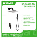 Ducha Empotrable con Mezcladora Monomando de 2 Funciones, Regadera de 6” y Ducha Teléfono. Diseño Moderno Cromado.