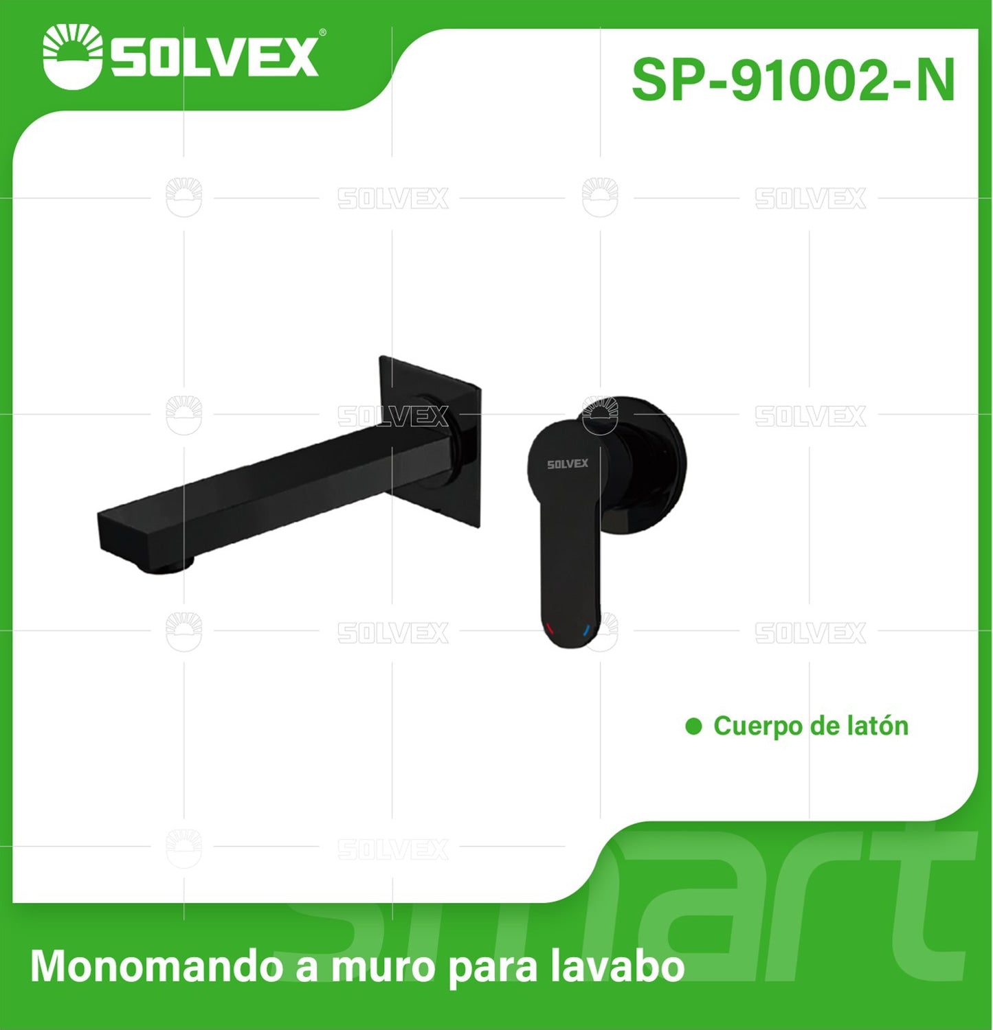 Llave de lavamanos individual. Pluma Grifo Monomando Empotrable Para lavabo. Diseño Minimalista en color negro. Alta Calidad.