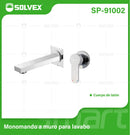 Llave de lavamanos individual. Pluma Grifo Monomando Empotrable Para lavabo. Diseño Minimalista Cromado de Alta Calidad.