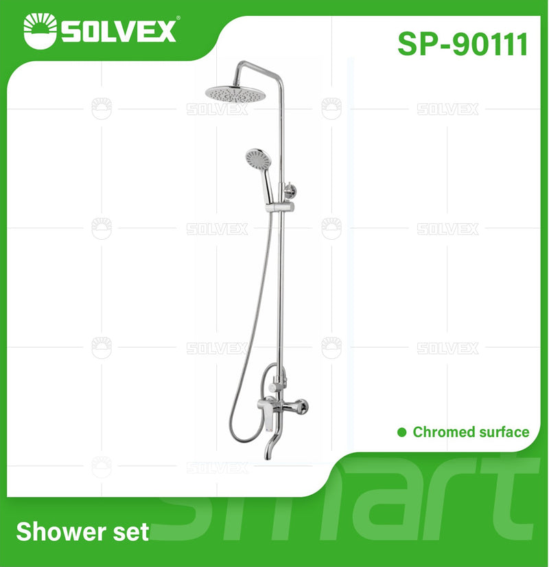 Ducha De Pared Con Barra Ajustable Y Mezcladora De 3 Funciones. Regadera Tipo Lluvia Y Ducha Teléfono Cromada.