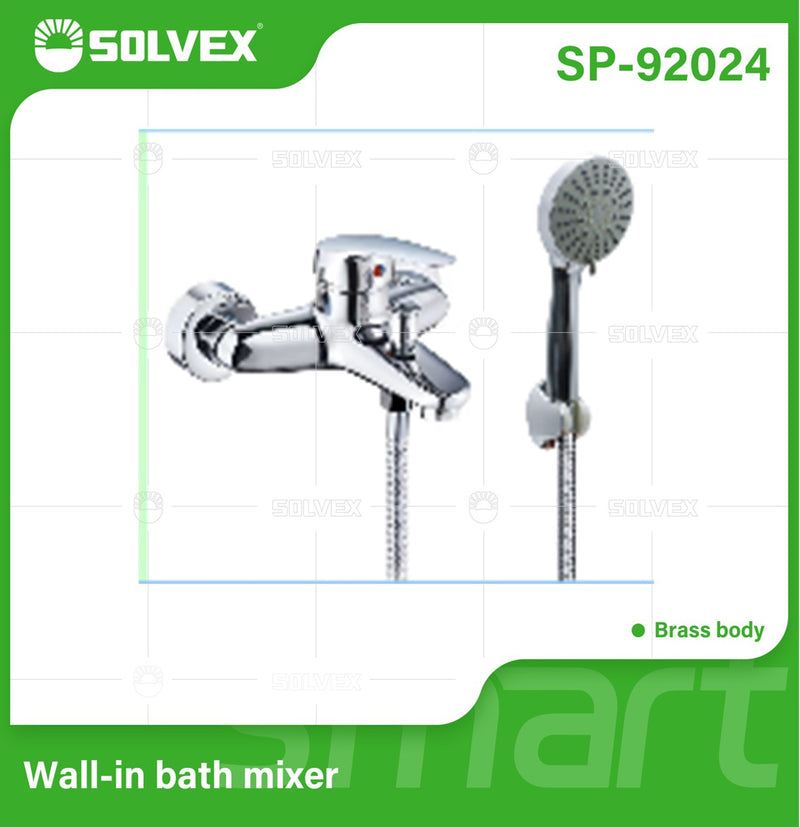 Llave Mezcladora de Pared para Ducha y Bañera con Ducha de Mano. Grifo Monomando Cromado con Desviador y Manguera Flexible de 1.5m.