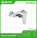 Llave Mezcladora de Pared para Bañera con Desviador. Grifo Monomando de Latón con Acabado Cromado Brillante.