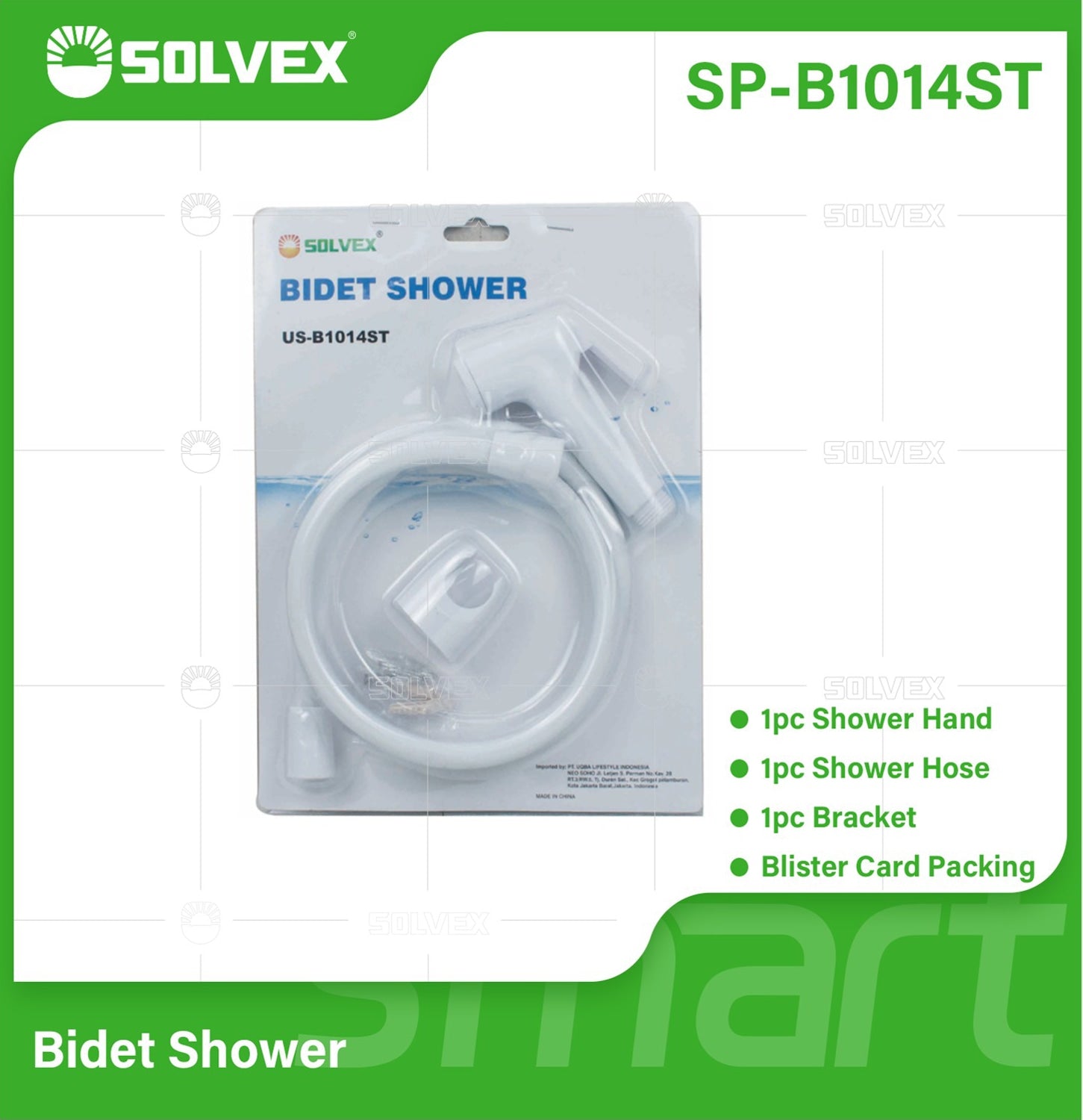 Ducha Sanitaria Tipo Teléfono. Set de 3 Piezas. Color Blanco. Regadera para Inodoro.