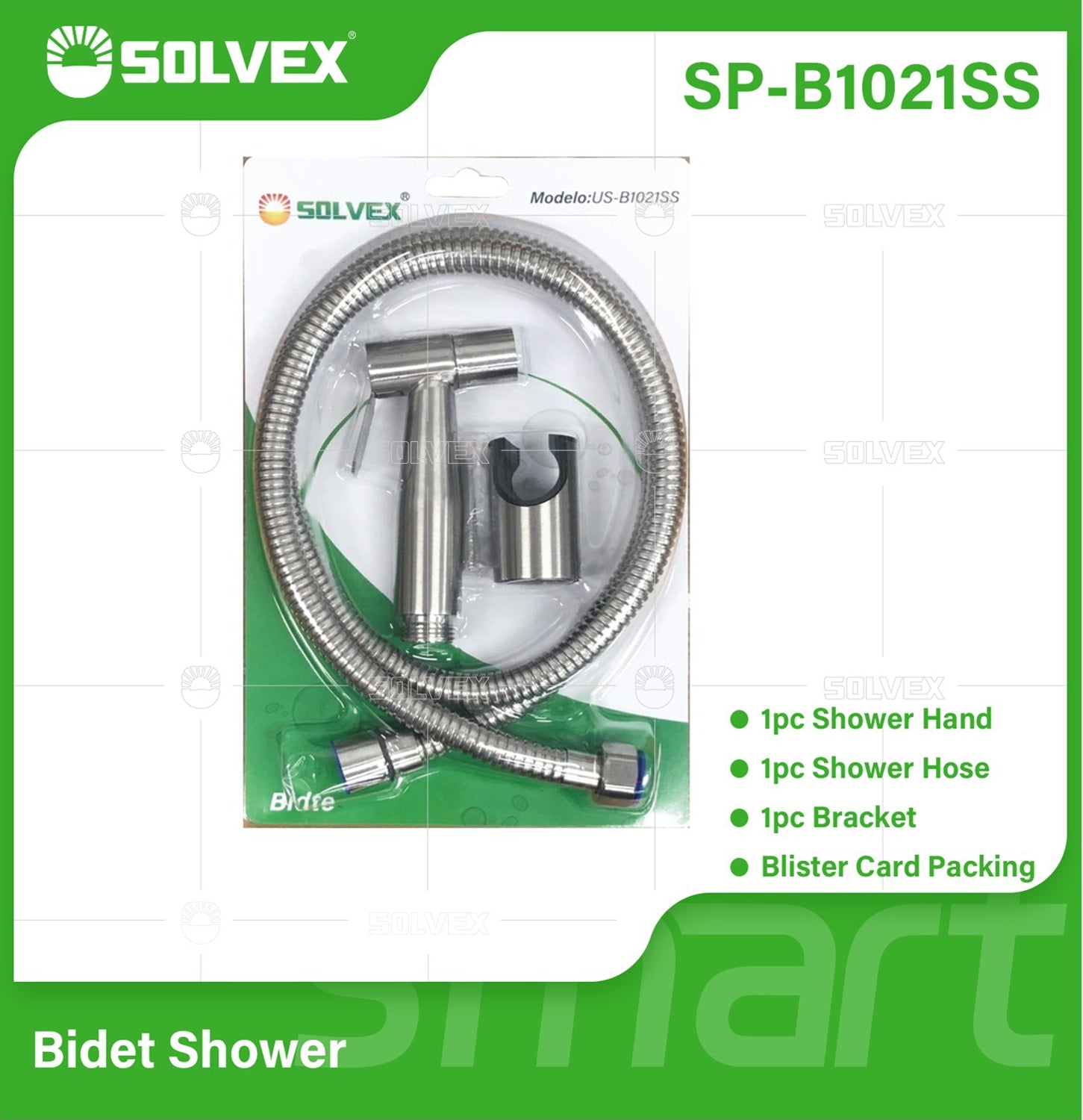 Ducha Sanitaria Tipo Teléfono en Acero Inoxidable. Set de 3 Piezas. Regadera de Mano para Inodoro.