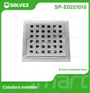 Drenaje Cuadrado 4" Para Ducha. Desagüe De Piso En Acero Inoxidable Cromado Brillante 10x10 cm.