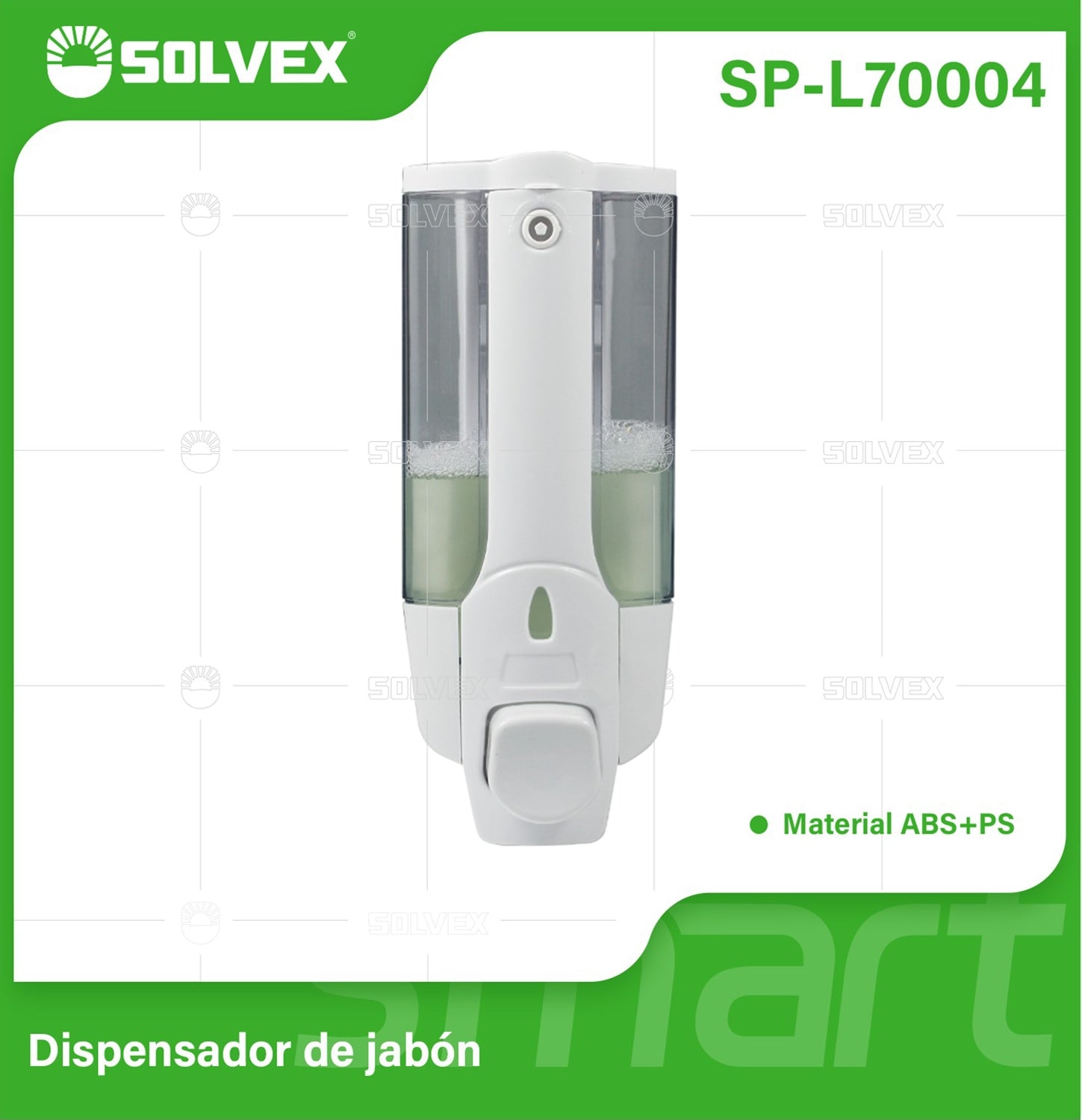 Dispensador de Jabón Líquido de Pared 350ml Blanco. Plástico ABS Resistente para Baño, Cocina, Shampoo y Gel Antibacterial.