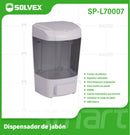 Dispensador de Jabón Líquido de Pared 800ml. Color Blanco con Cuerpo Translúcido.
