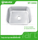 fregador de Cocina Submontar 45x54x17cm. Acero Inoxidable. Superficie Cepillada.