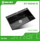 fregador de Cocina Empotrable 60x46x22cm. Acero Inoxidable. Color negro.