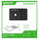 fregador de Cocina Empotrable 80x50x15cm. Acero Inoxidable. Color Negro.