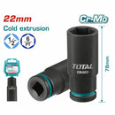 Dado Socket de impacto profundo 1/2" – 22mm. Material Cr-Mo. Largo: 78mm (Unidad)