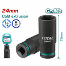 Dado Socket de impacto profundo 1/2" – 24mm. Material Cr-Mo. Largo: 78mm (Unidad)