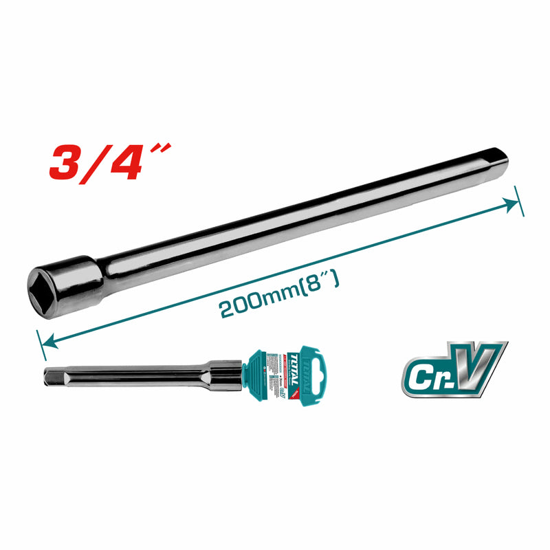 Barra de extensión de 3/4" para dados. Cr-V con tratamiento térmico.