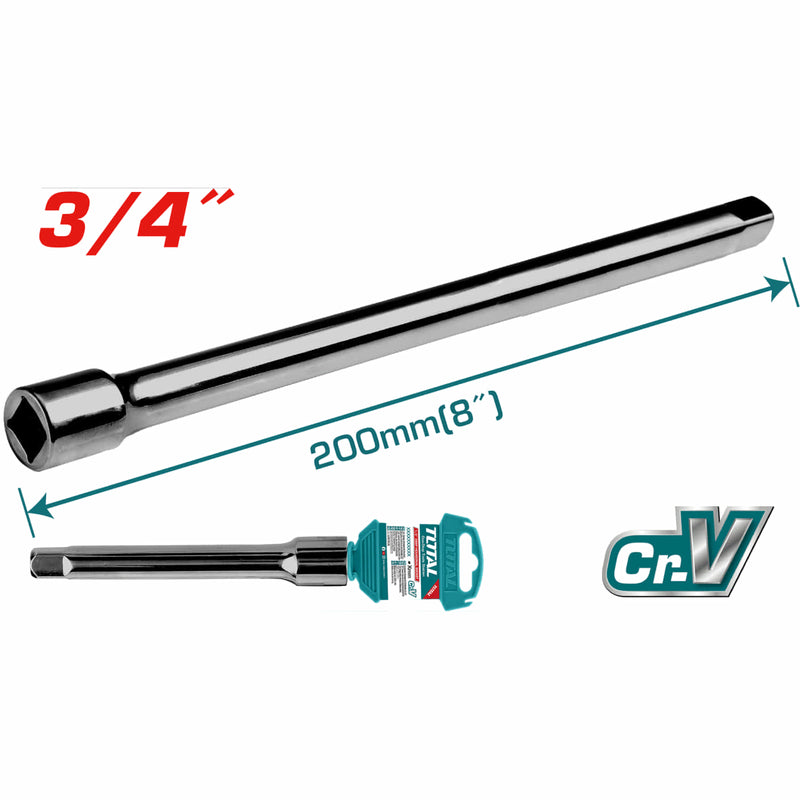 Barra de extensión de 3/4" para dados. Cr-V con tratamiento térmico.