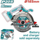 Sierra Circular Inalámbrica 20V Disco 6 1/2" 5200rpm Batería y cargador por separado Super Total