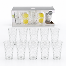 Vasos Altos de Vidrio Transparentes de 15.75Oz (460ml) para Bebidas Agua Cocteles. Diseño de Círculos (Set de 10)