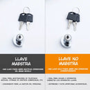 Cerradura Doble para Puertas de Vidrio 2-8mm. Seguro Antirrobo con Llave Maestra Para Exhibidor, Vitrina o congelador.