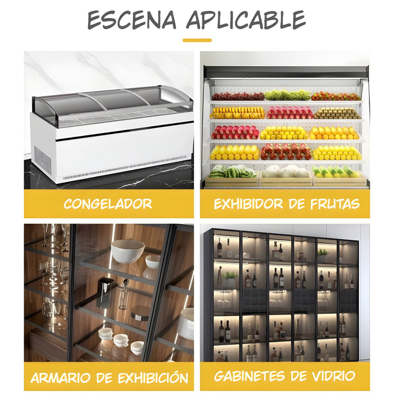 Cerradura Doble para Puertas de Vidrio 2-8mm. Seguro Antirrobo con Llave Maestra Para Exhibidor, Vitrina o congelador.