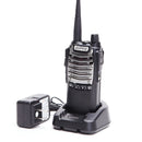 Radio Walkie Talkie Profesional De Doble Banda VHF/UHF 128 Canales. Recargable Con Base De Carga. Color Negro (Unidad).