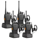 Radios Walkie Talkie De 2 Vías Y 16 Canales. Recargables Con Base De Carga. Color Negro (Pack De 4).