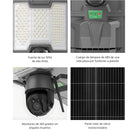 Lámpara Solar LED 500W De Exterior Con Cámara WiFi De Seguridad IP65. Foco con panel solar. Luz blanca.