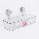 Repisa de baño pared. Estante flotante transparente con ventosas (Unidad). Organizador de ducha. 30.5x11.5x9.5cm.