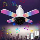 Foco Bombillo LED con Bocina Integrada Bluetooth. Lámpara Musical RGB con Proyector Estrellado y Control Remoto. Tipo discoteca cielo estrellado de coloes