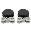 Rodachines para Puerta Corrediza de vidrio. Acabado Negro Mate. Deslizamiento Suave y Silencioso. (Par) para riel TD-8600B-4